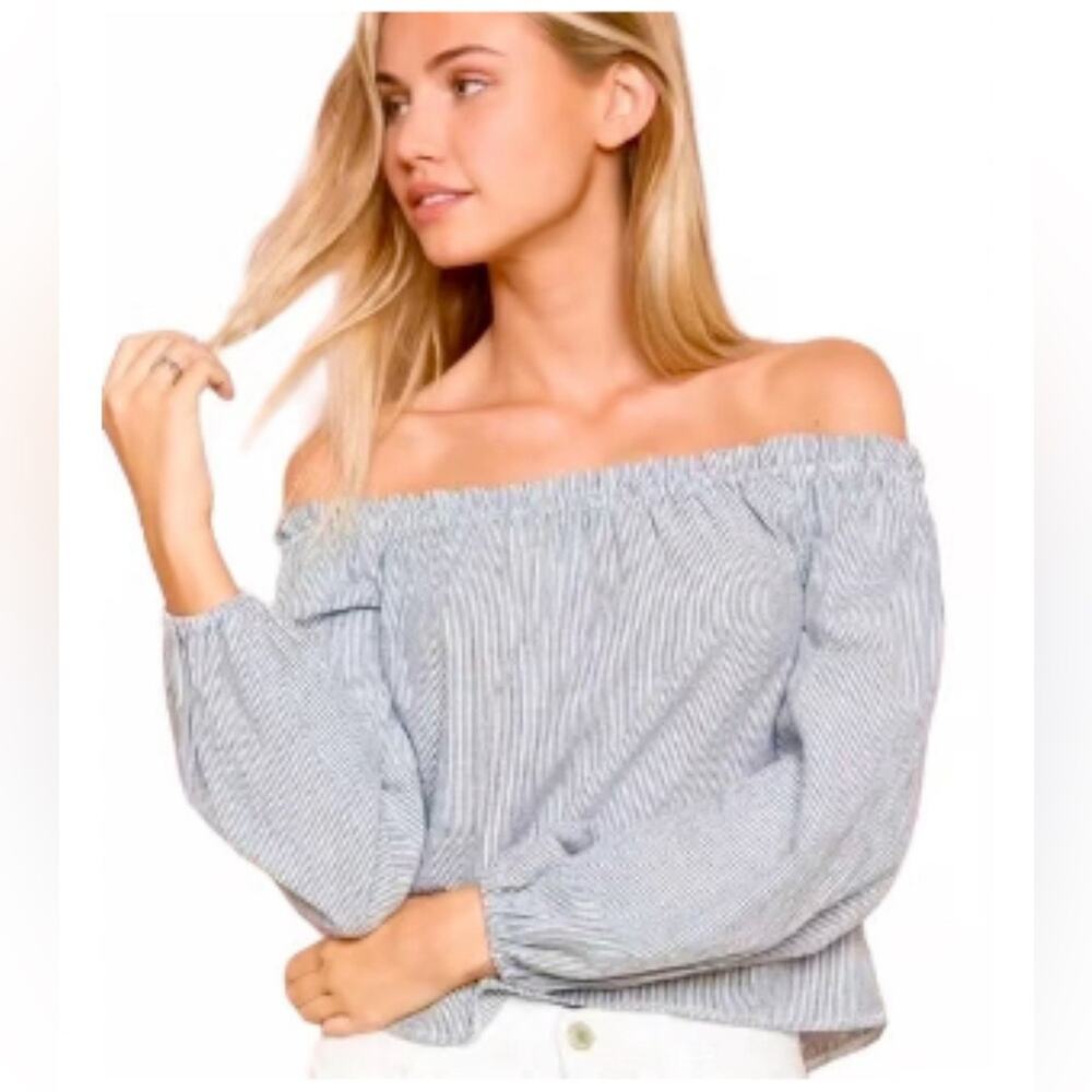 Brandy Melville John Galt Maura Stripe Off The Shoulder Top Size: One Size (S)